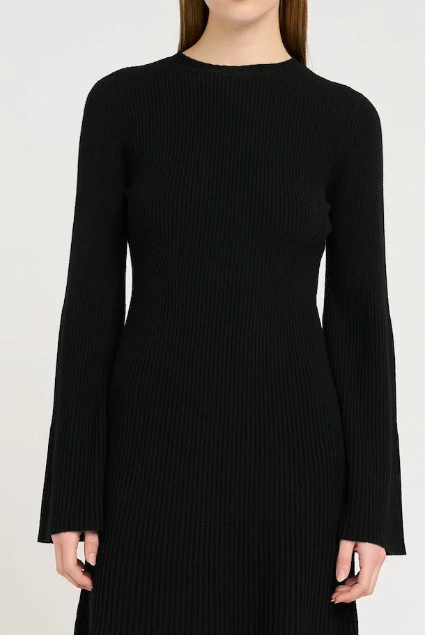 Gestuz AntaliGZ Wool Short Dress Black - hvittrad.no
