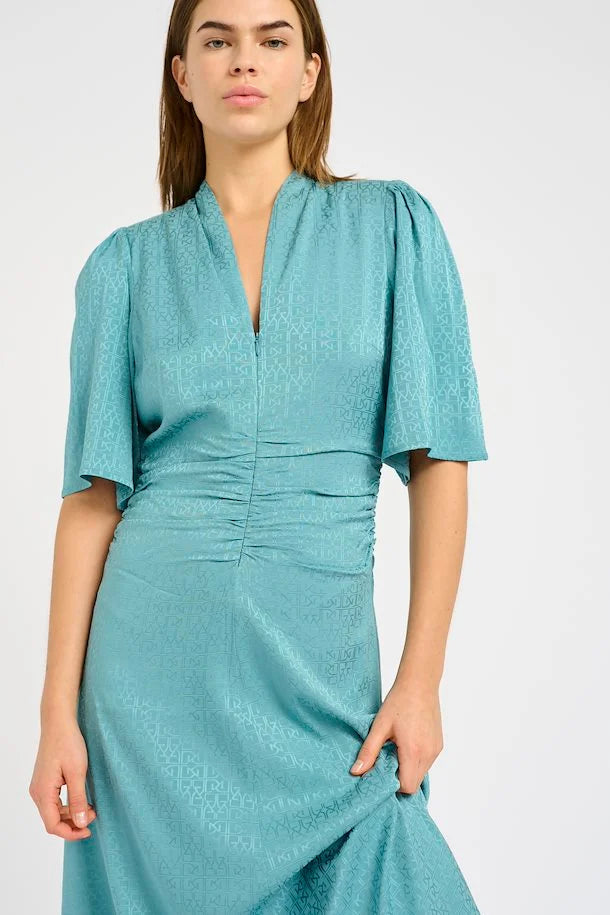 Gestuz BrinaGZ Midi SS Dress Brittany Blue - hvittrad.no