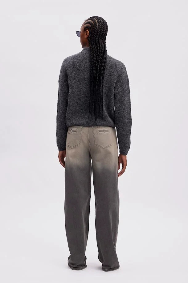 Gestuz AlphaGZ Short Cardigan Charcoal Melange - hvittrad.no