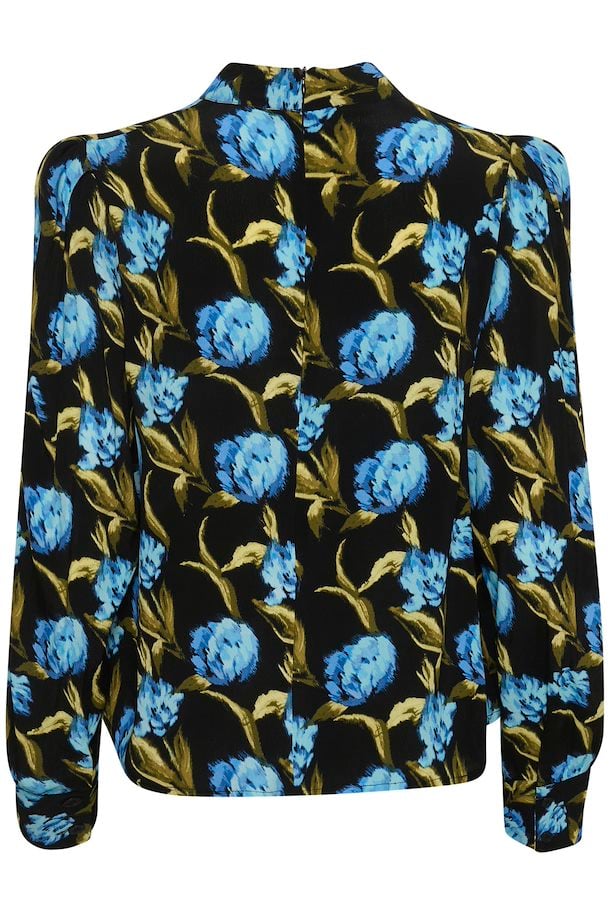 Gestuz PiaGZ P Blouse Flower Army Blue - hvittrad.no