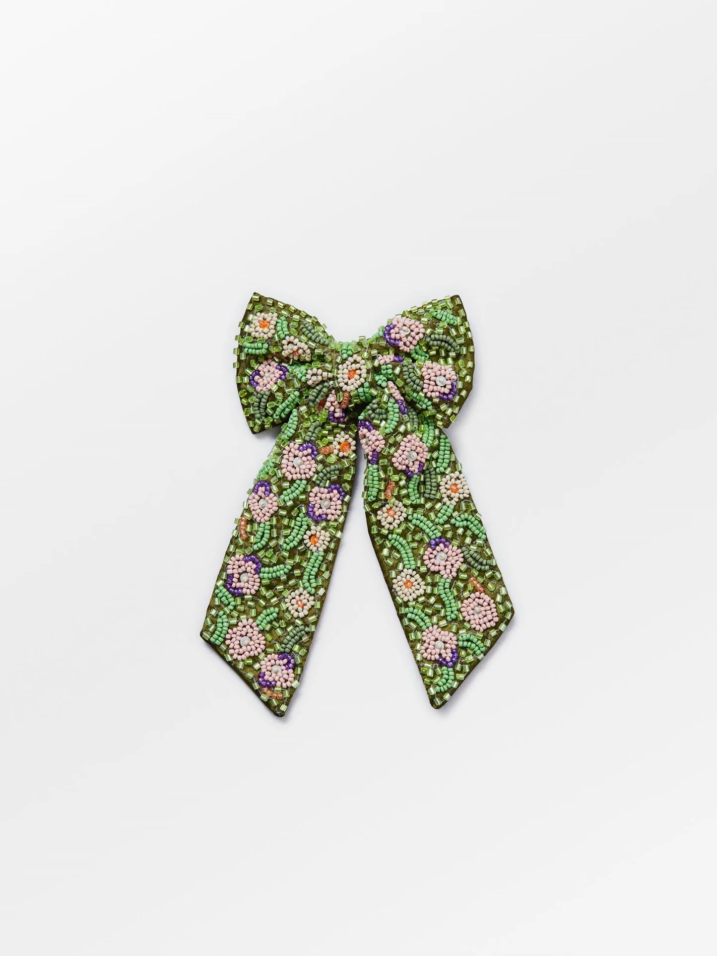 Beck Söndergaard Petulia Beaded Bow Clip Primrose Green -hvittrad.no