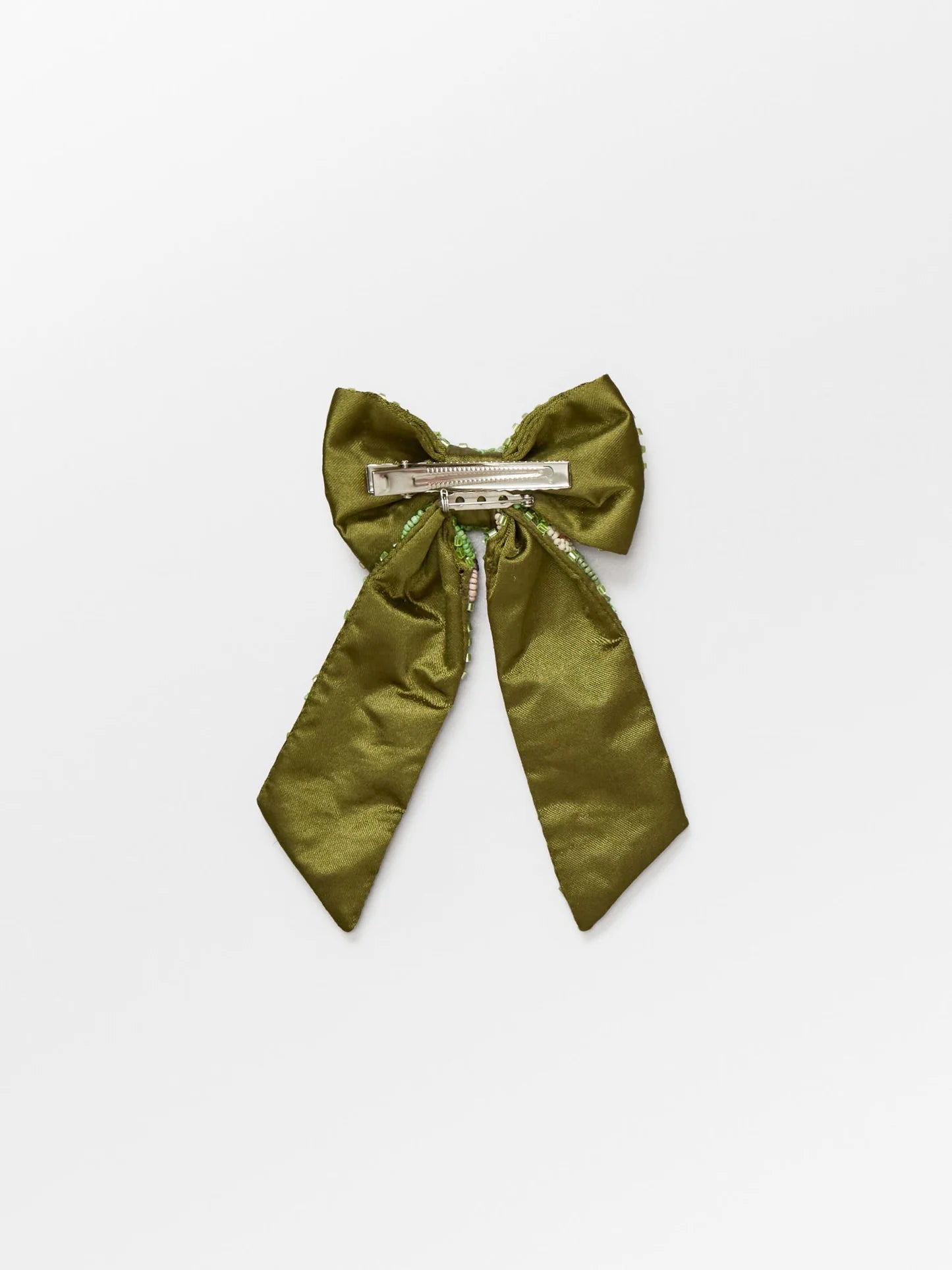 Beck Söndergaard Petulia Beaded Bow Clip Primrose Green -hvittrad.no