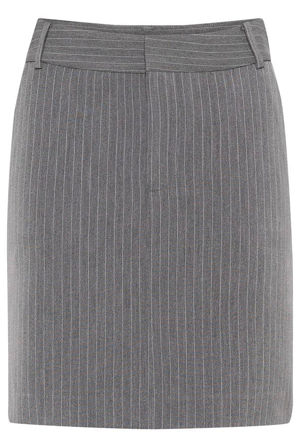 Gestuz JoelleGZ Mel Pinstripe MW Skirt Grey Pinstripe - hvittrad.no