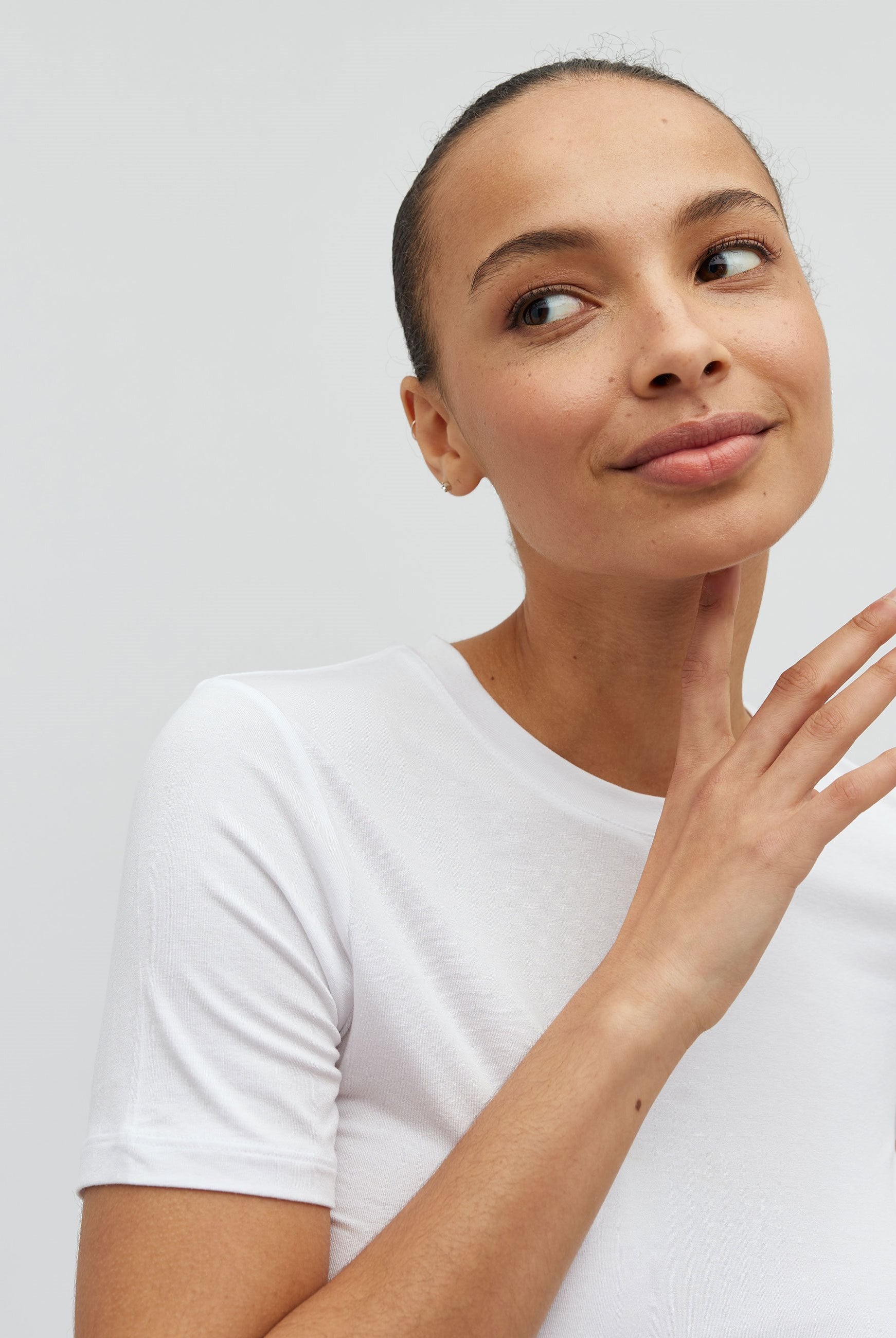 Mbym Julie-M T-Shirt Gogreen Optical White - hvittrad.no