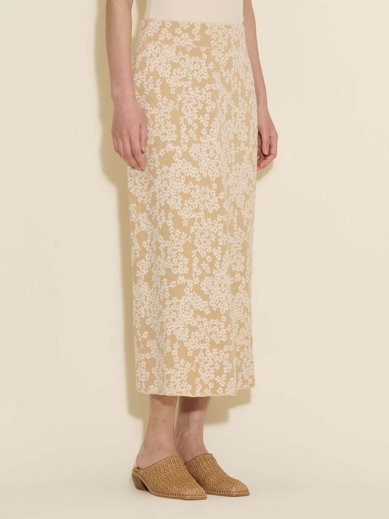 Holzweiler Tine Jacquard Knit Skirt Beige Mix - hvittrad.no