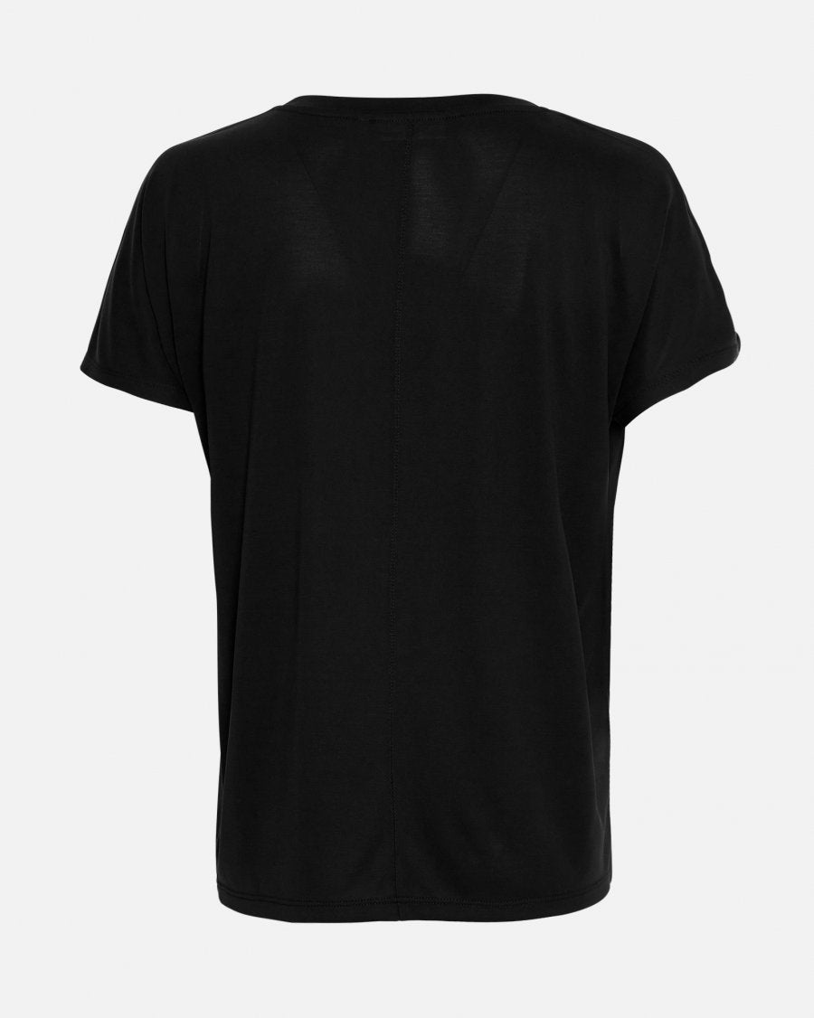 MSCH Copenhagen Fenya Modal V Neck Tee Black - hvittrad.no