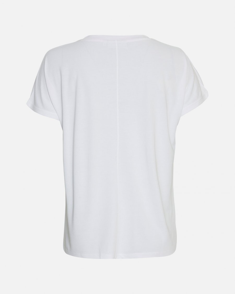 MSCH Copenhagen Fenya Modal V Neck Tee Optical Snow - hvittrad.no