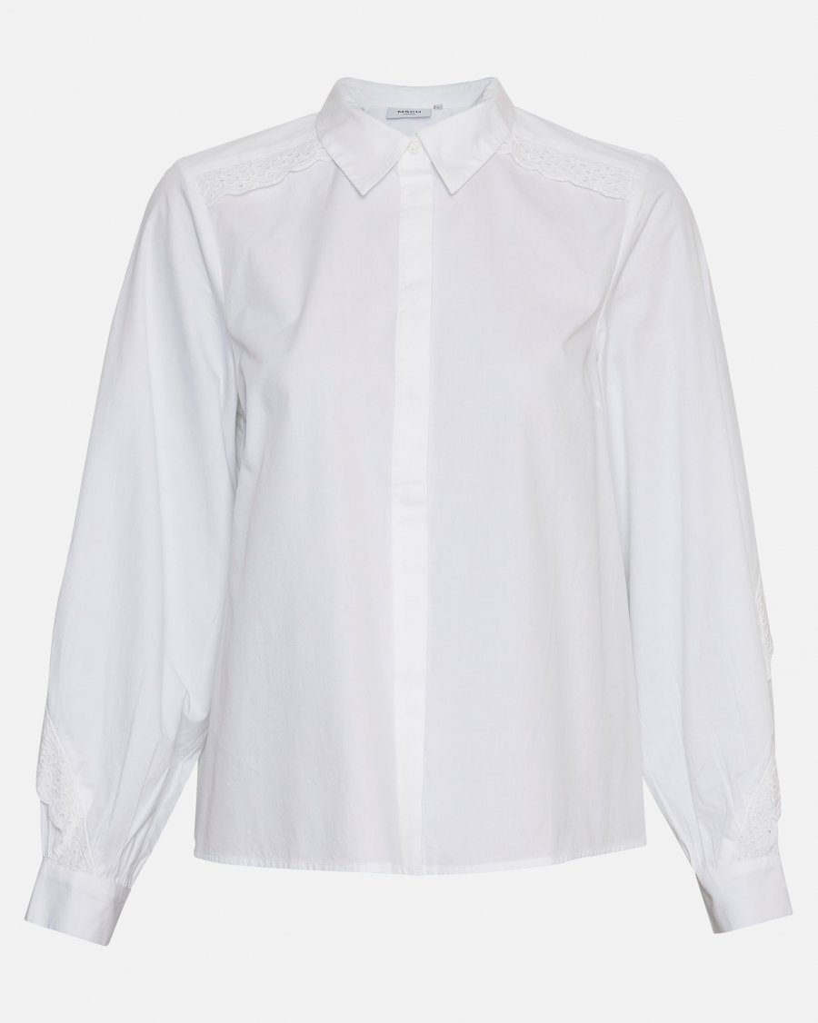 Moss Copenhagen Josetta Petronia Shirt Bright White - hvittrad.no