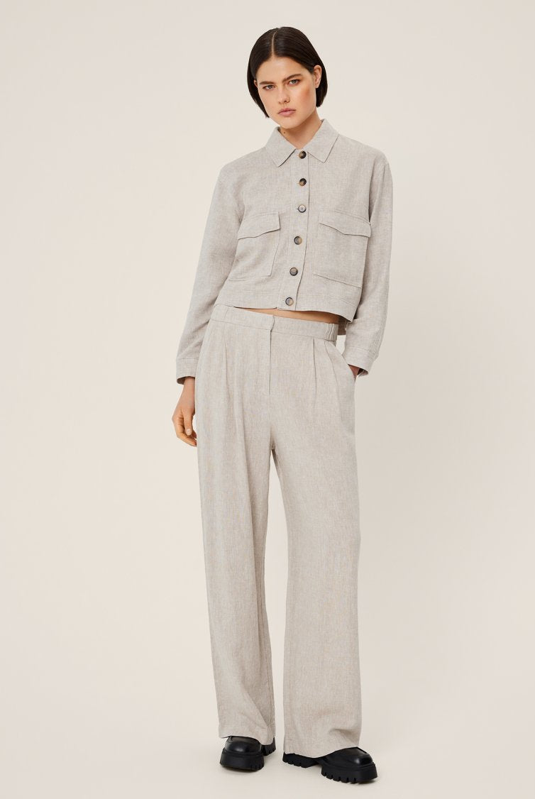 MSCH Copenhagen Jovene Ginia HW Pants Sand - hvittrad.no