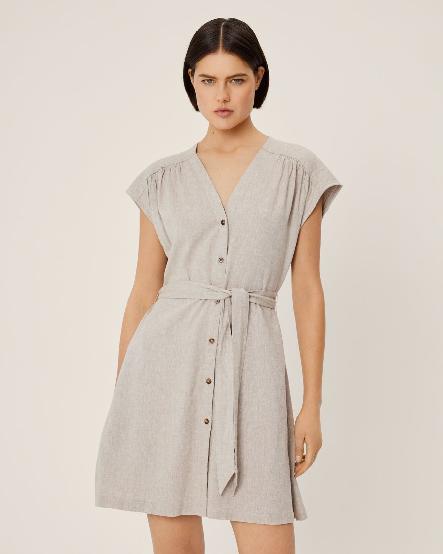 MSCH Copenhagen Jovene Ginia SS Dress Sand - hvittrad.no