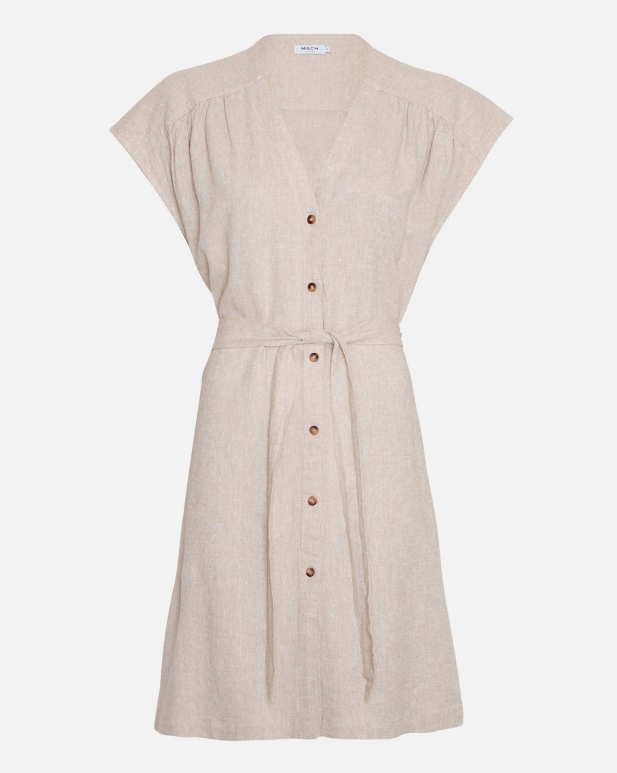 MSCH Copenhagen Jovene Ginia SS Dress Sand - hvittrad.no