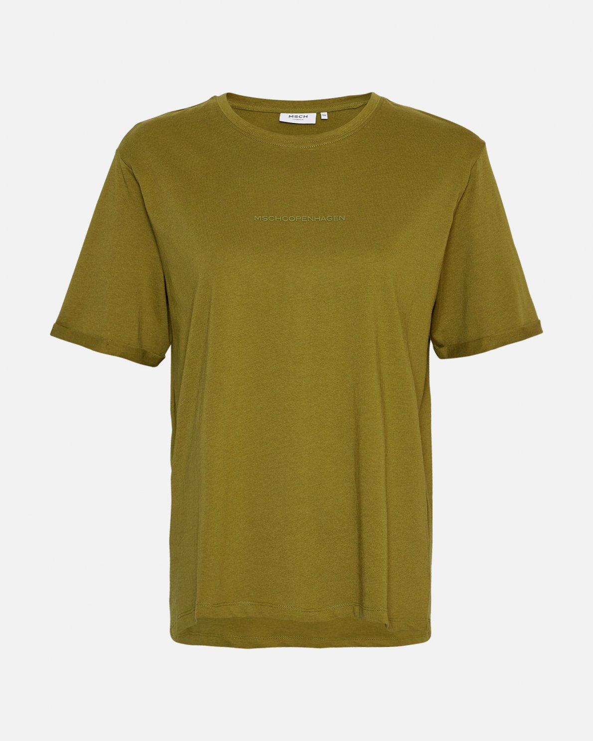 MSCH Terina Organic Small Logo Tee Avocado/Willow - hvittrad.no