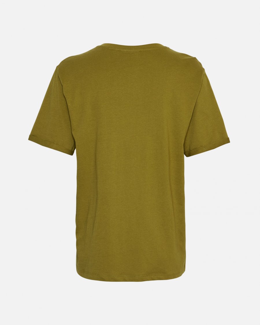 MSCH Terina Organic Small Logo Tee Avocado/Willow - hvittrad.no