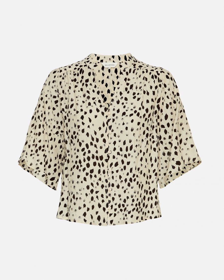 MSCH Copenhagen Angelina Shirt AOP Peyote Dot - hvittrad.no