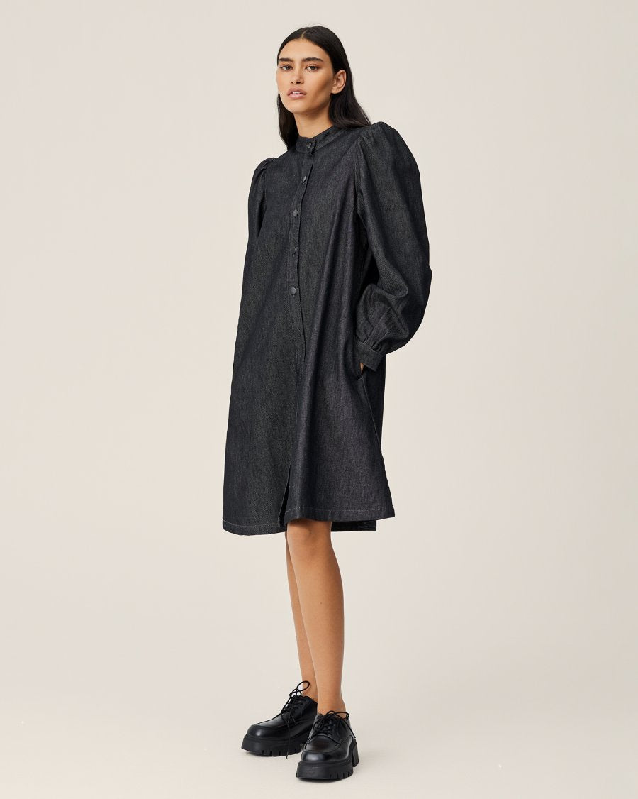 MSCH Copenhagen Elena Shirt Dress Black Wash - hvittrad.no