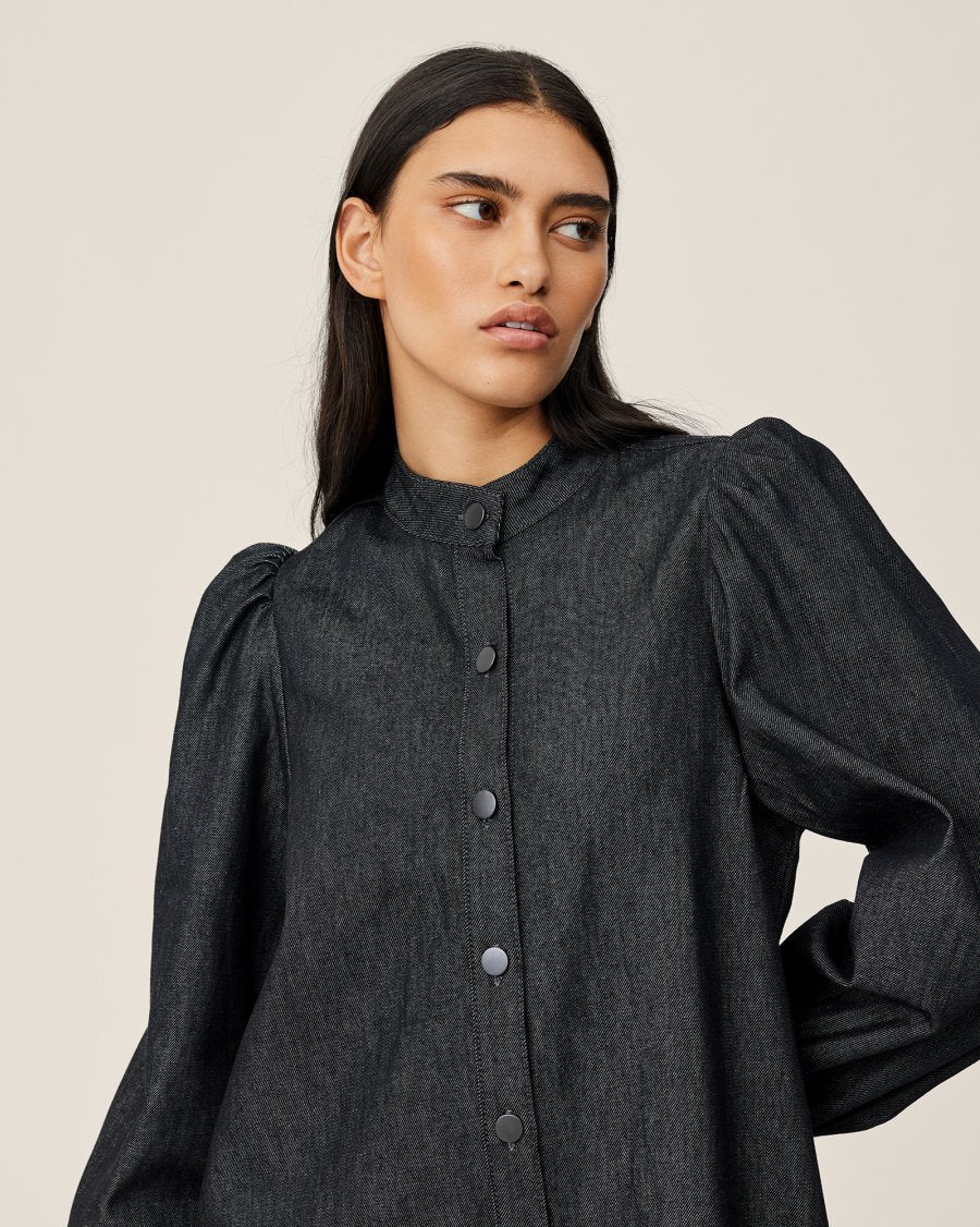 MSCH Copenhagen Elena Shirt Dress Black Wash - hvittrad.no