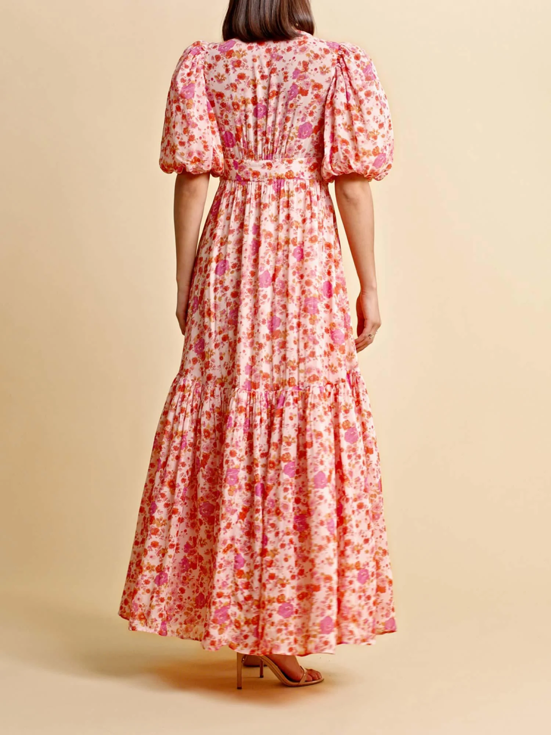 Georgette Button Down Dress Pink Blossom