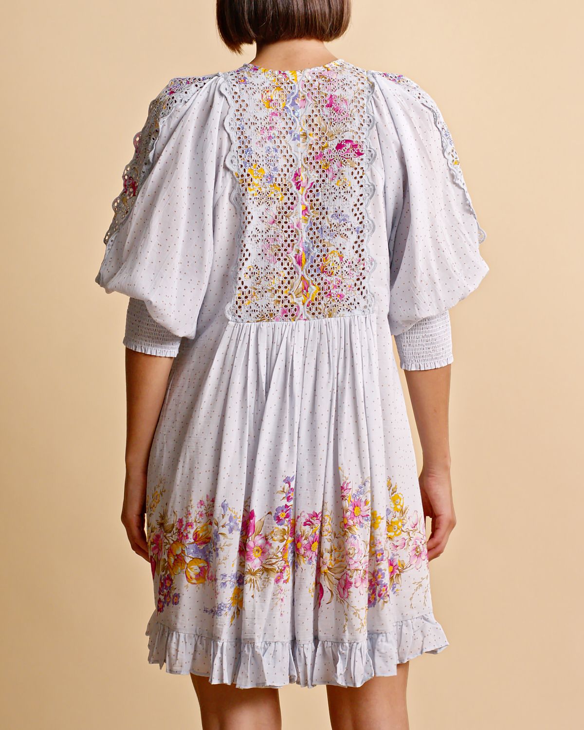 byTiMo Cotton Slub Shift Dress Flower Market - hvittrad.no