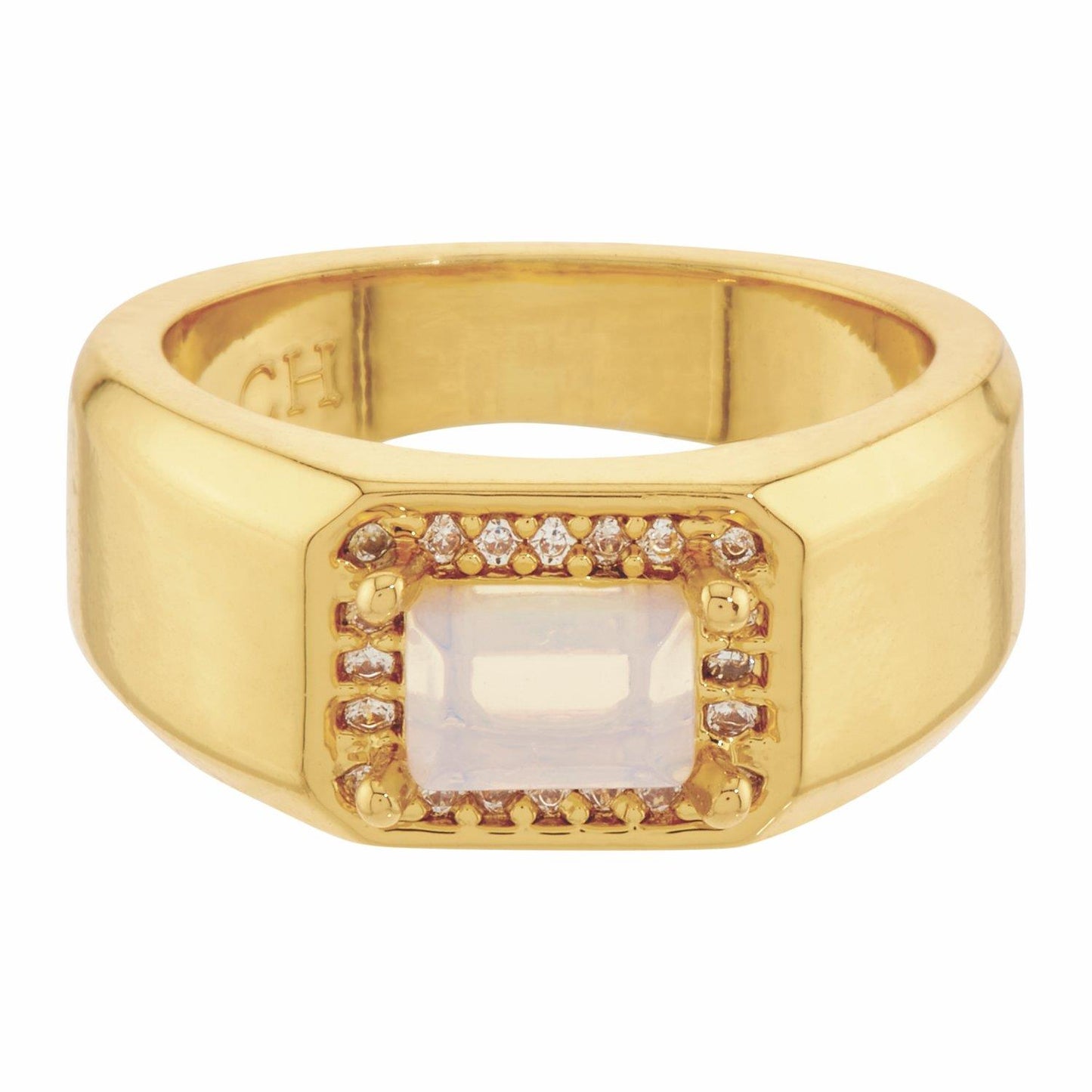 The Lady Boss Pinky Finger Ring Gold/Opal