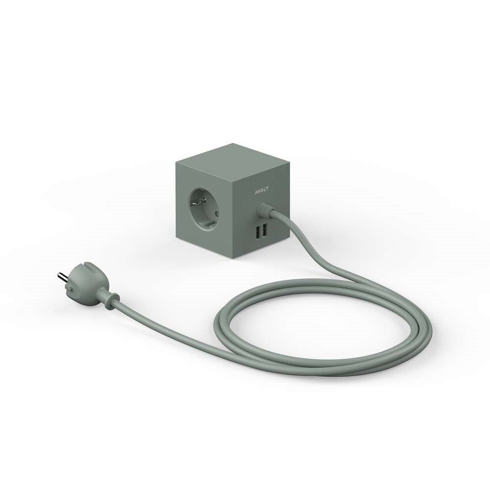 Square 1 USB Magnet Oak Green