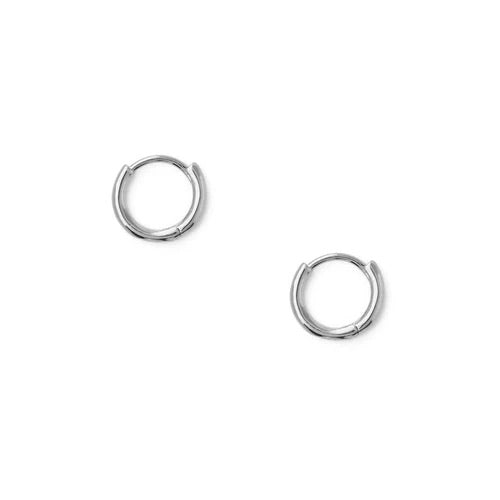 Mini Micro Hoop Earrings Silver