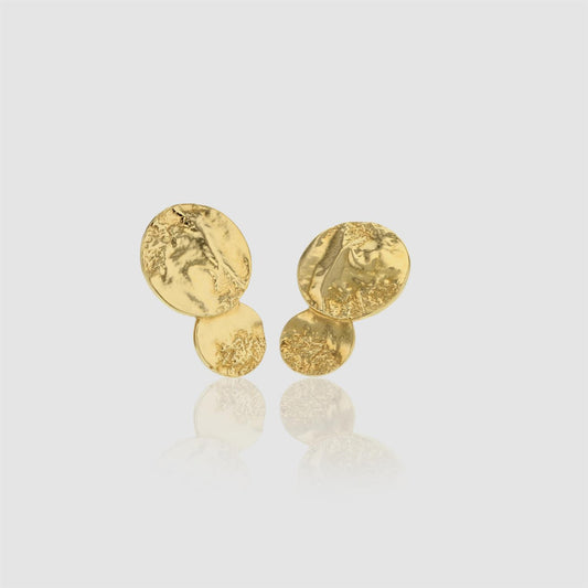 Space Solar System Earrings Gold