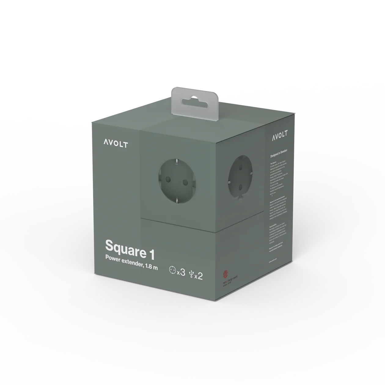 Square 1 USB Magnet Oak Green