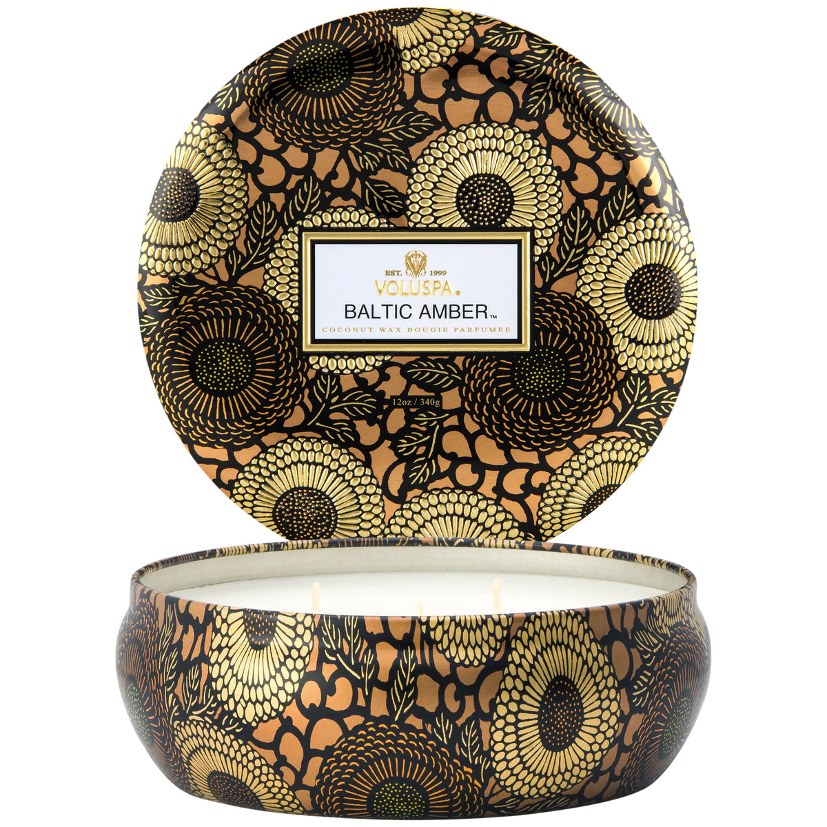 3-Wick Tin Candle – Baltic Amber 340g