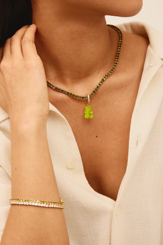 Nostalgia Bear w/Pave Connector – Lime