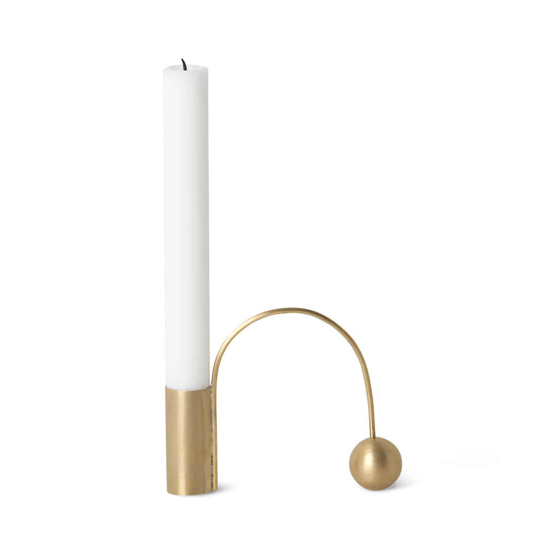 Balance Candle Holder Brass hvittrad