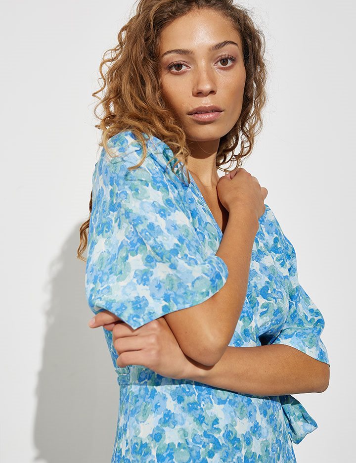 Ladonna-M Dress Palina Print Blue