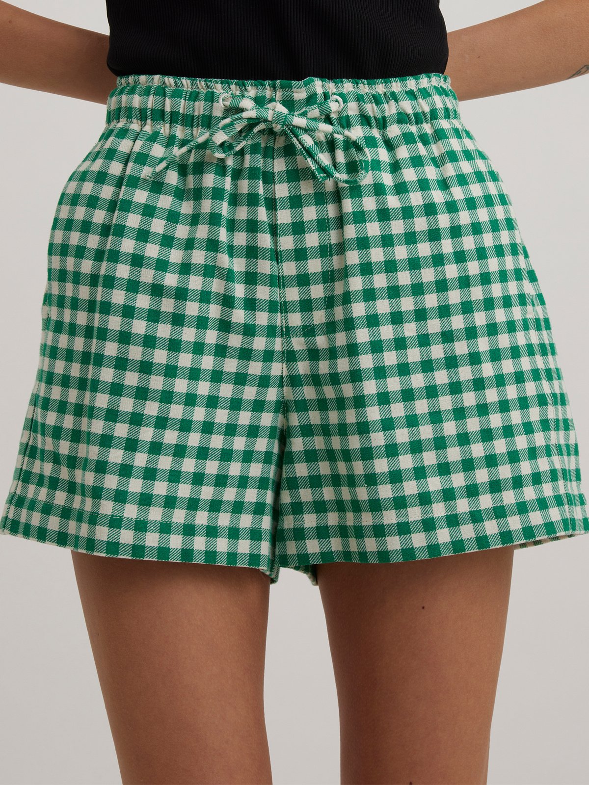 Musan Check Shorts Green Check