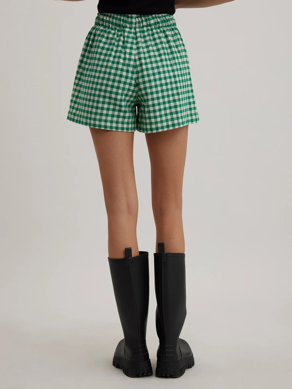 Musan Check Shorts Green Check