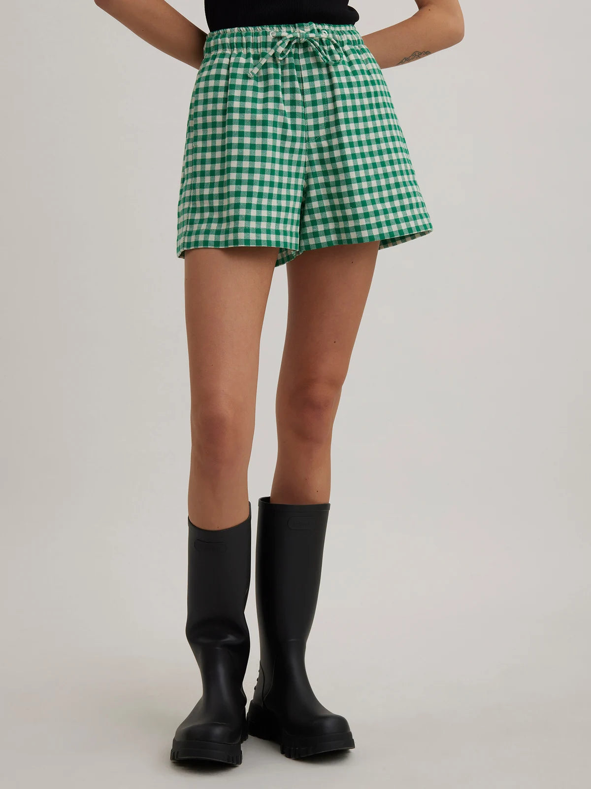 Musan Check Shorts Green Check