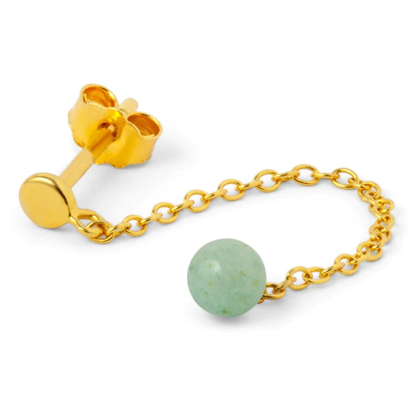 Natural Stone Chain 1 Pcs Gold Plated Light Green