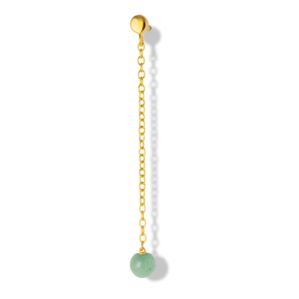 Natural Stone Chain 1 Pcs Gold Plated Light Green