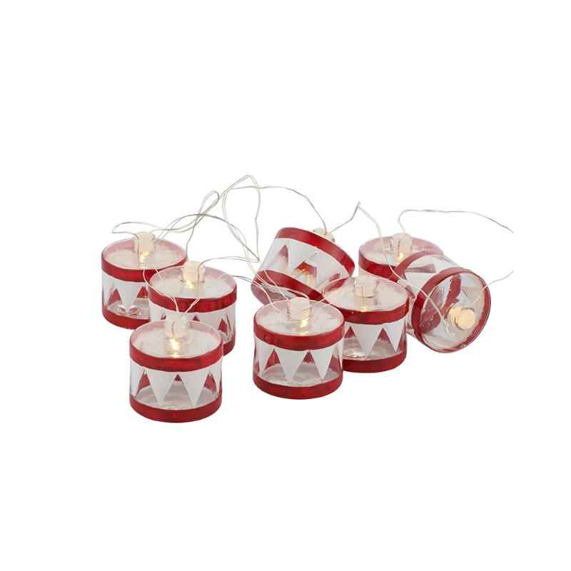 Sirius Elly Drum Garland 8 LED Rød - hvittrad.no