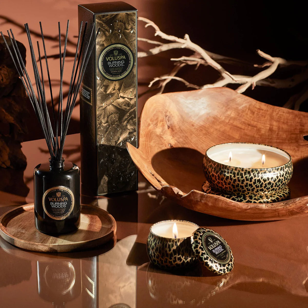 Mini Tin Candle – Burning Woods 113g