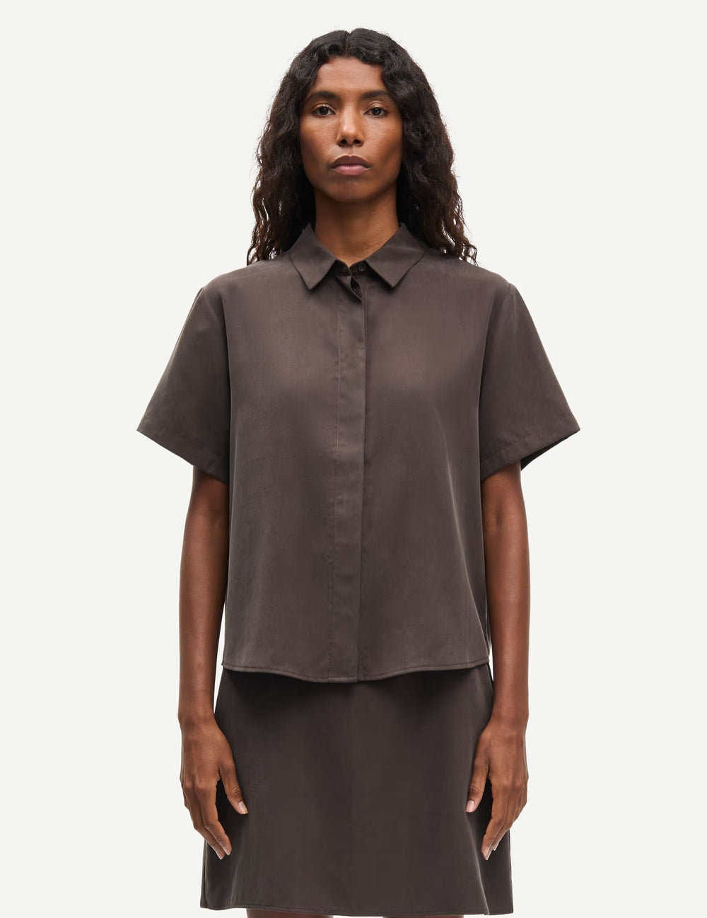 Mina SS Shirt 14028 Mulch