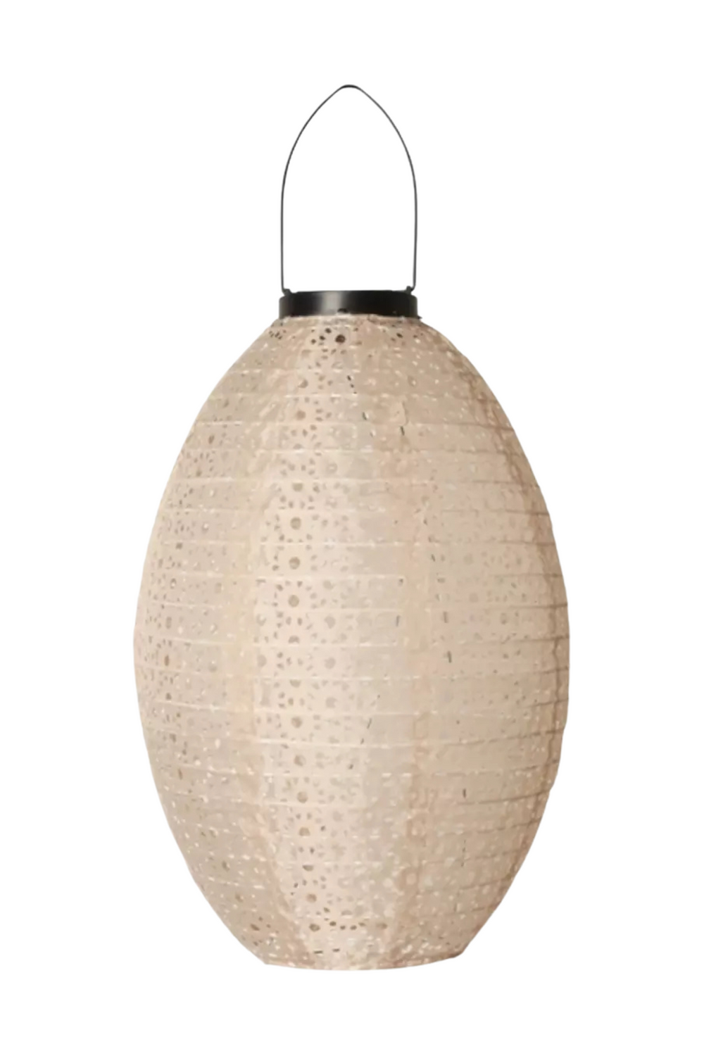 Lanterne m/solar Oval Lys brun