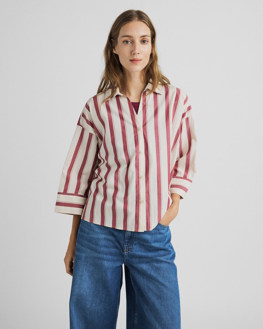 MSCHSusana Selmina 3/4 Shirt Rhodode/oatmeal