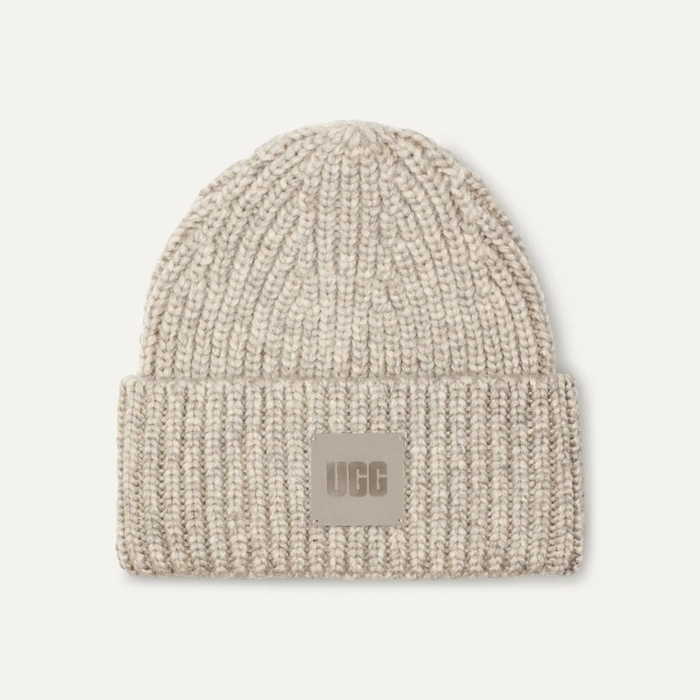 W Chunky Rib Beanie Light Grey