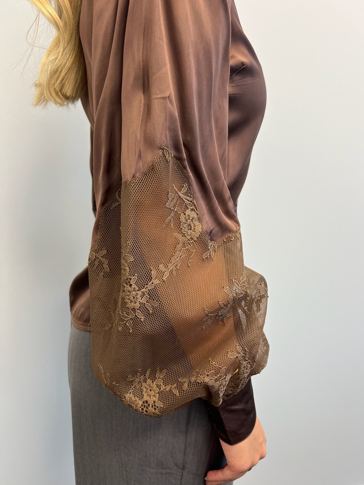 satin lace shirt