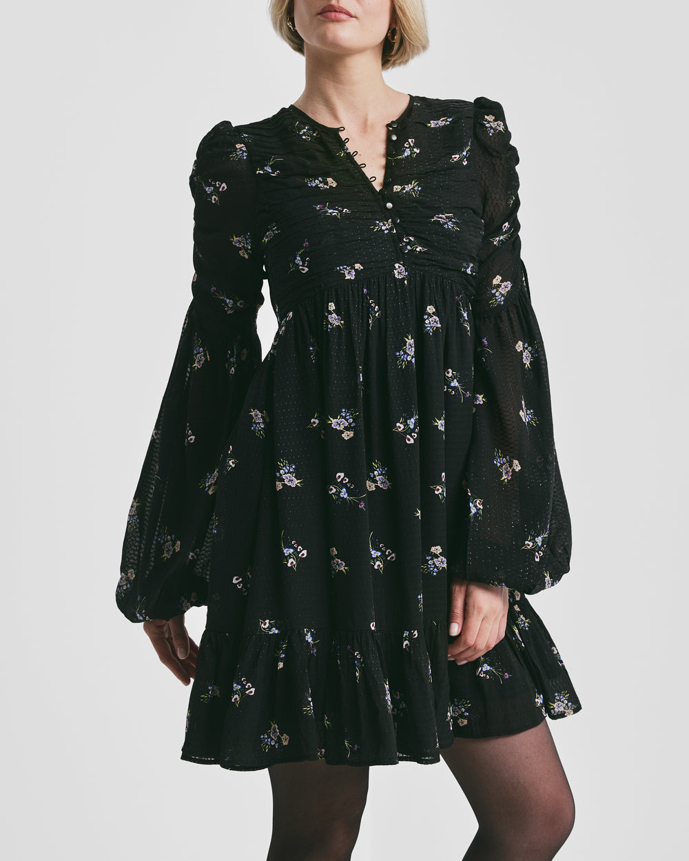 Georgette Mini Dress Flower Field
