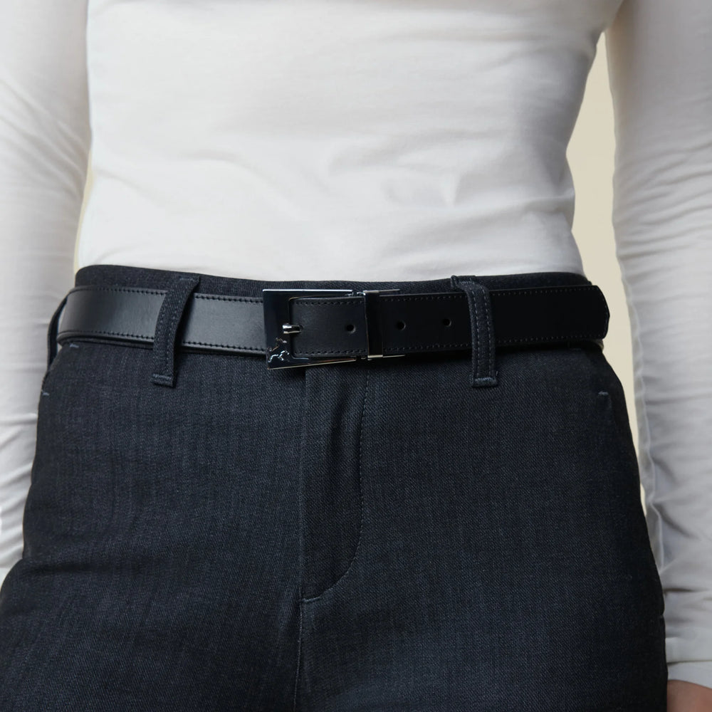 Ember Silver 7783 Leather Belt Black/Brown