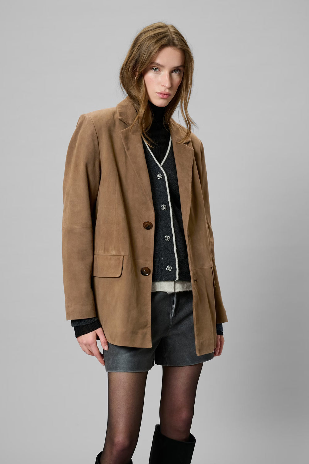 TaraMW Suede Blazer Cognac