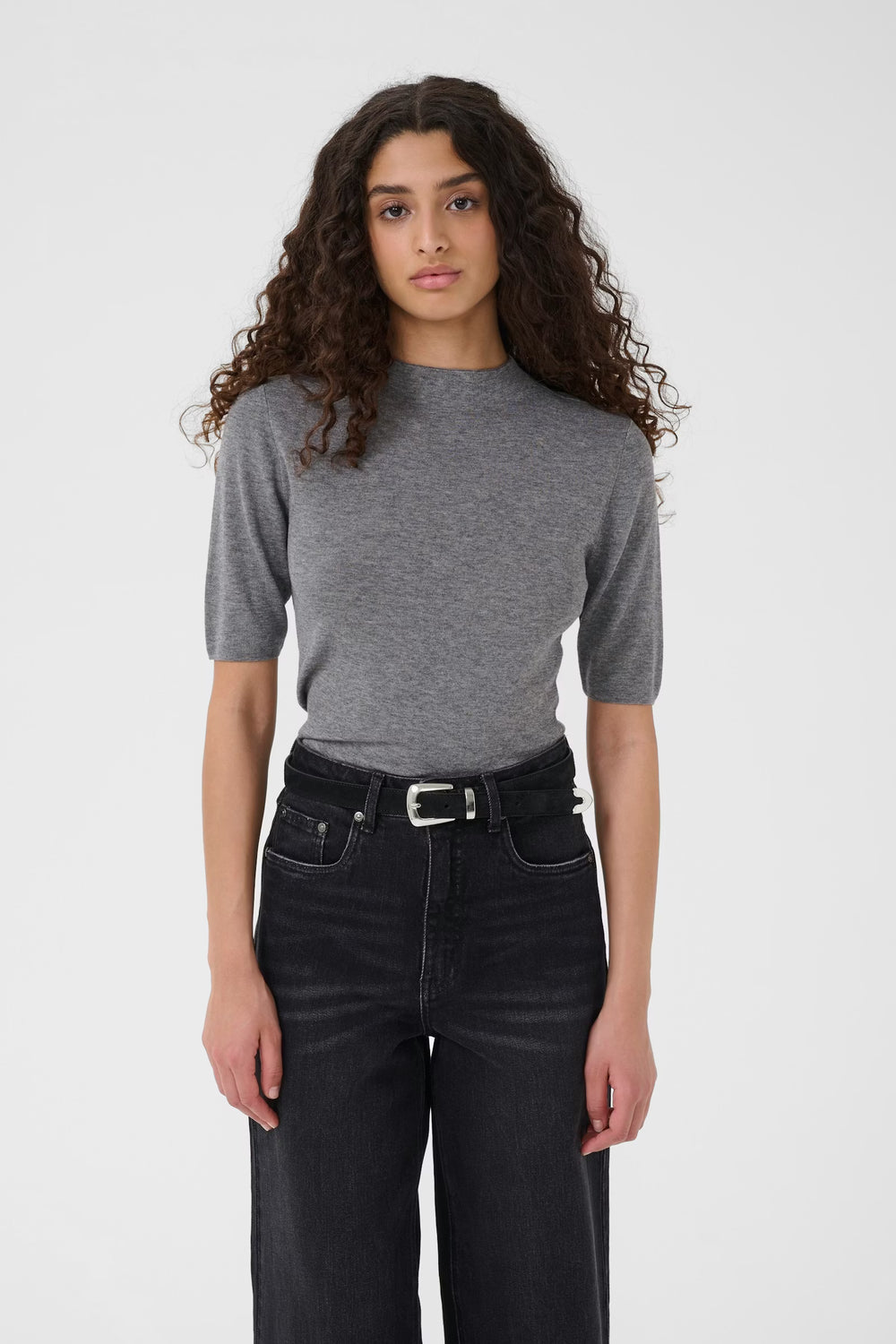 GZAsia SS High Neck Medium Grey Mélange
