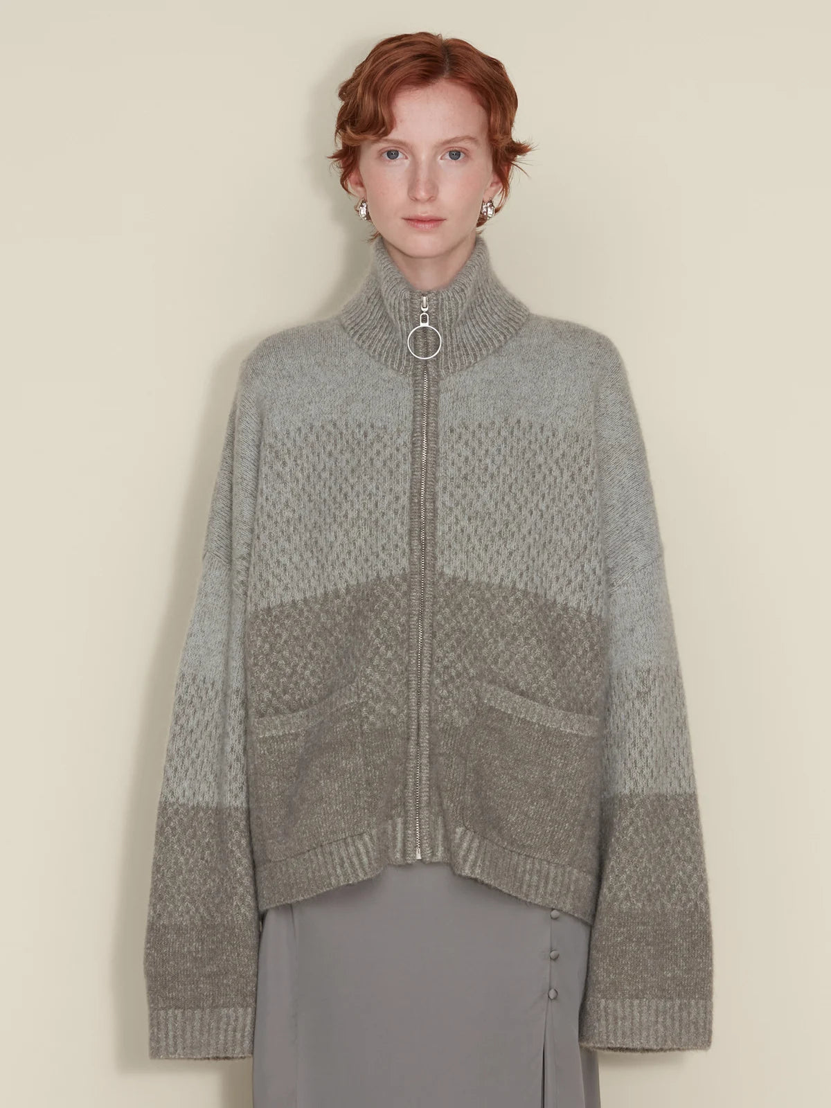 Holzweiler Tine Knit Cardigan Dk. Green Mix - hvittrad.no