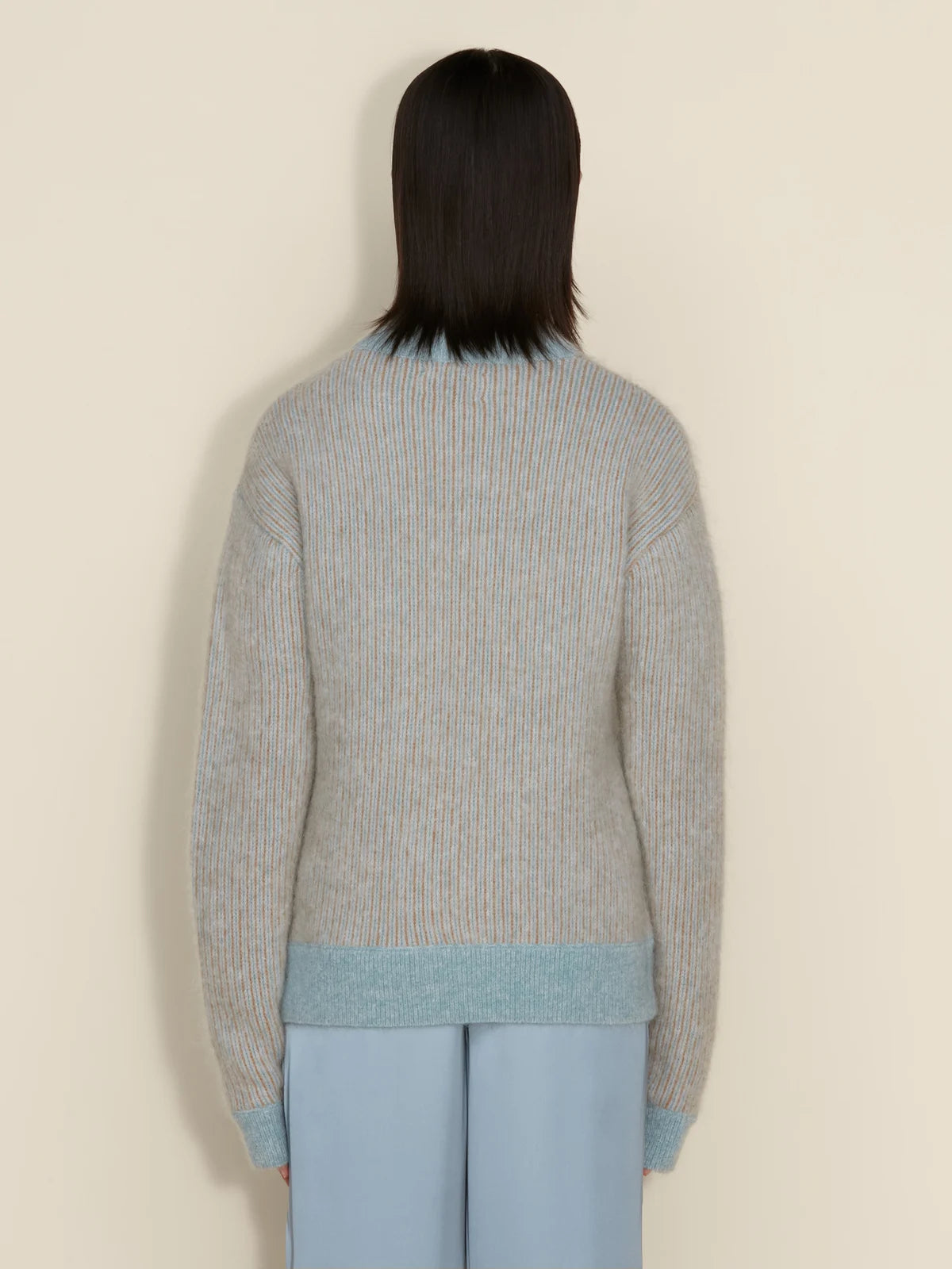Holzweiler Anja Stripe Sweater Blue Stripe - hvittrad.no
