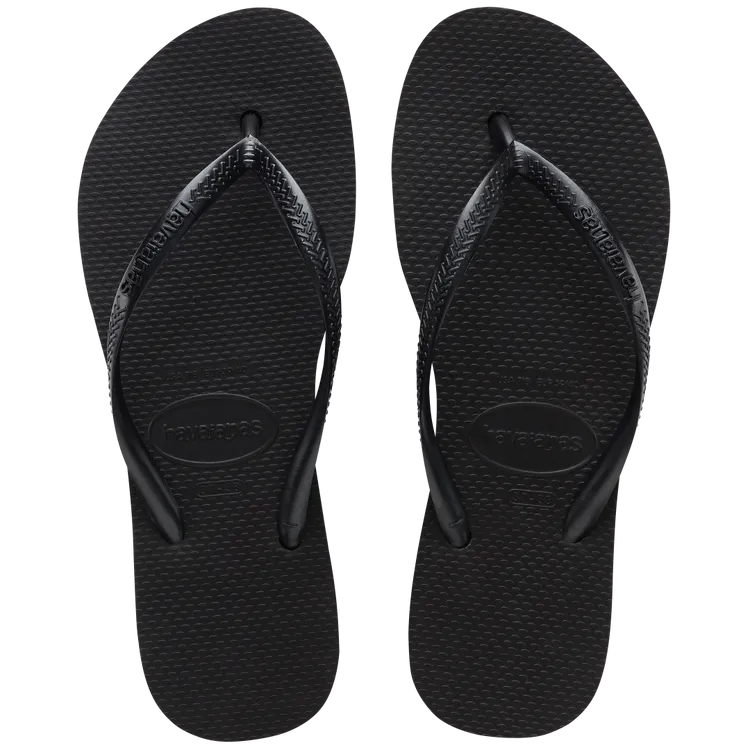 Slim Flatform Flip Flops Black